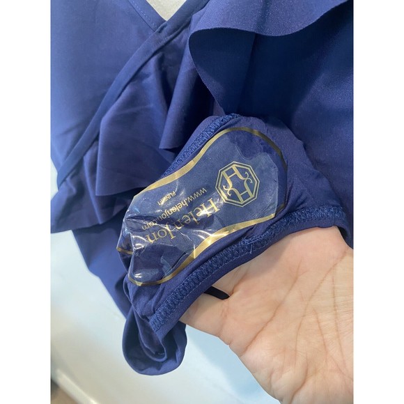 NWT Draper James x Helen Jon Women’s Size L Blue Ruffle Front One Piece Swimsuit - Picture 7 of 8
